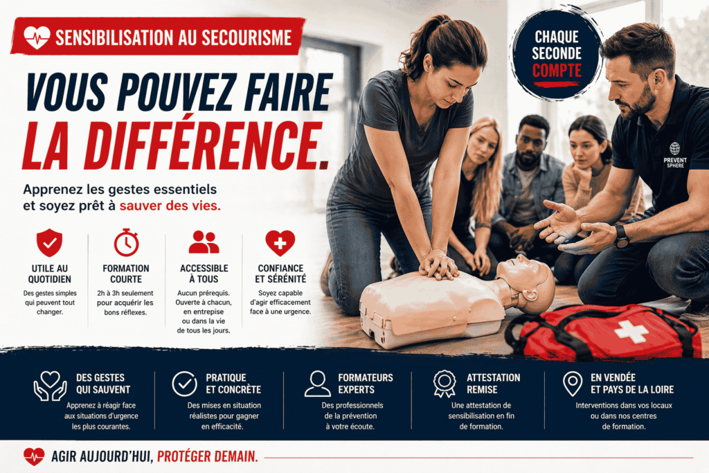 Sensibilisation aux gestes de premiers secours en Vendée formation secourisme entreprise et particuliers